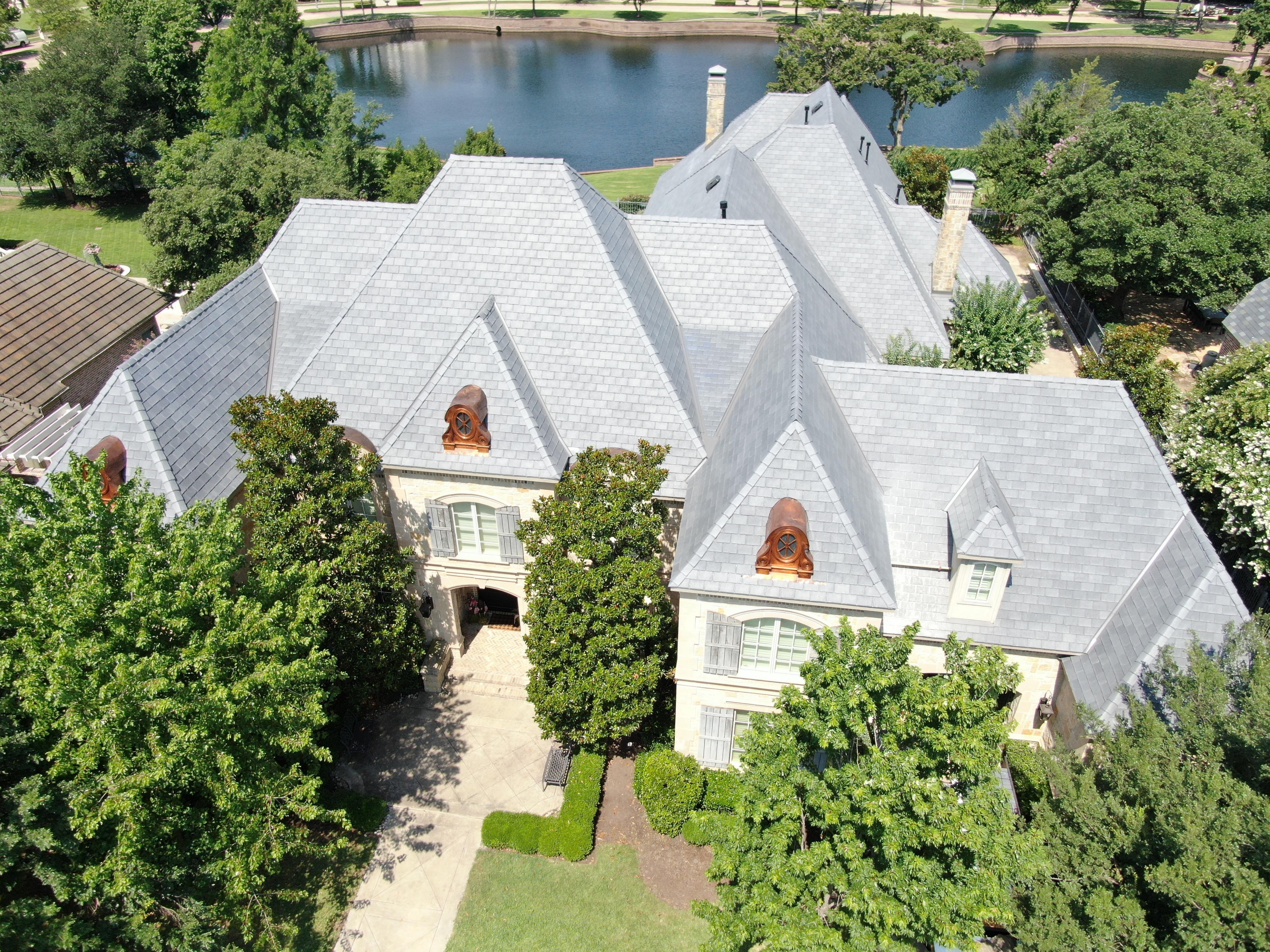 DaVinci Single-Width Slate roof installed by SPC Construction and Roofing