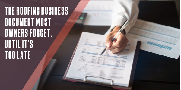 Exit Stage left advisors - The roofing business document most owners forget, until it’s too late